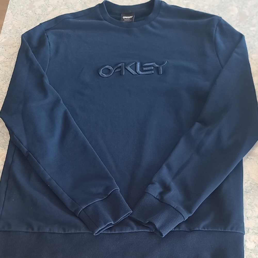 Oakley Blue Crewneck Sweater with Embossed Logo